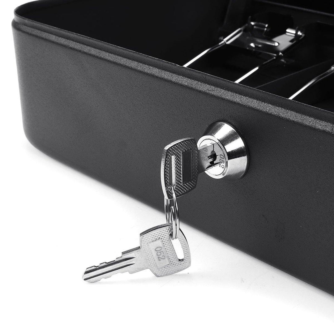 4 Bill 5 Coin Cash Drawer Tray Storage Box for Cashier Money Security Lock Safe Box - MRSLM