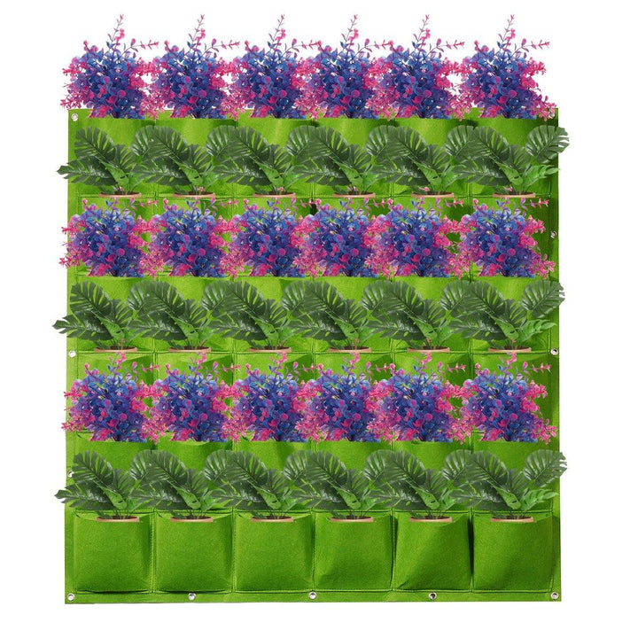 36 Pockets Vertical Flower Growing Planting Bag Wall Hanging Pot Garden Planter - MRSLM