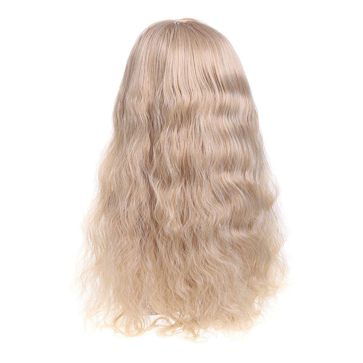 14-26'' Long Blonde Wavy Wig Synthetic Lace Front Wig Heat Resistant Fiber Hair - MRSLM