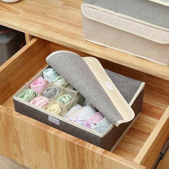 Cotton Underwear Storage Box Organizer Multi-Collapsible Bra Underwear Socks Storage Box Parts Storage Box - MRSLM