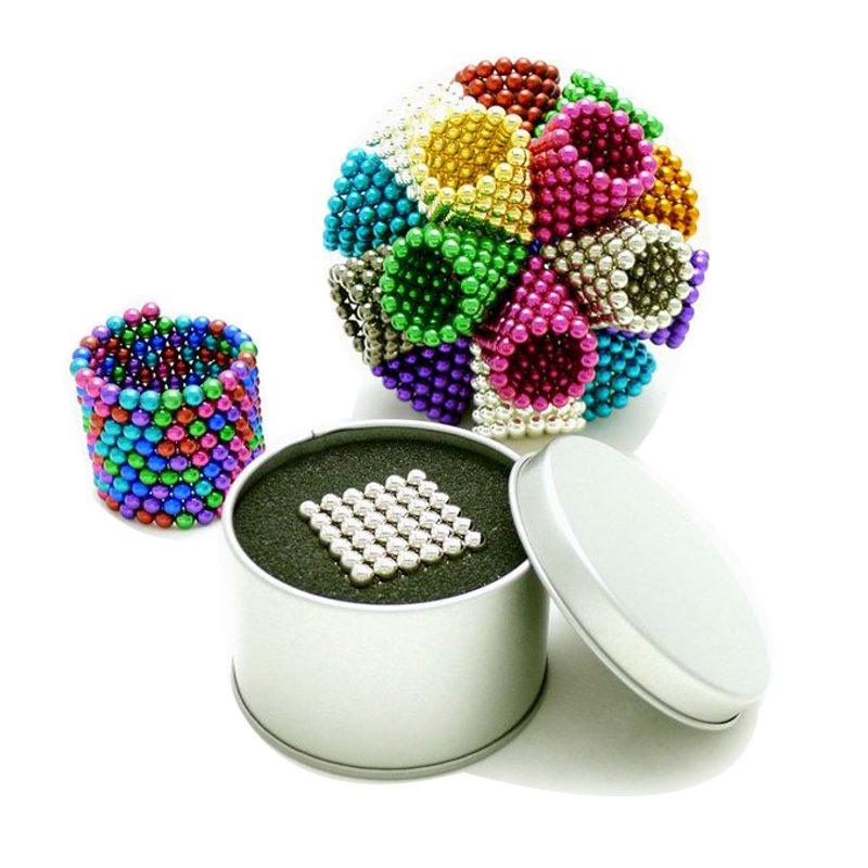 222Pcs Per Lot 6mm Multi-Colror Magnetic Buck Balls Intelligent Cube Magic Beads Puzzle Toys - MRSLM