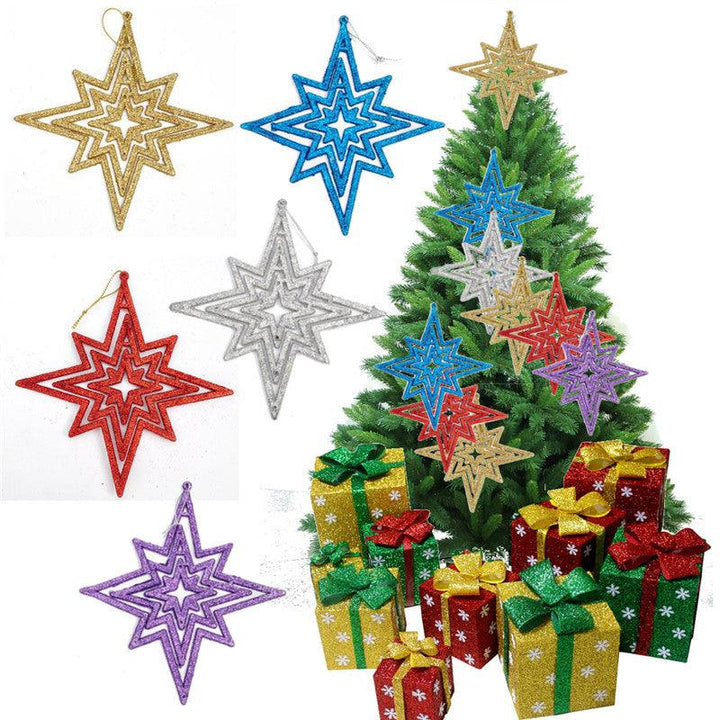 1pc Star 15cm Christmas Tree Pendant Ornaments Holiday Party Hanging Decoration Toys - MRSLM