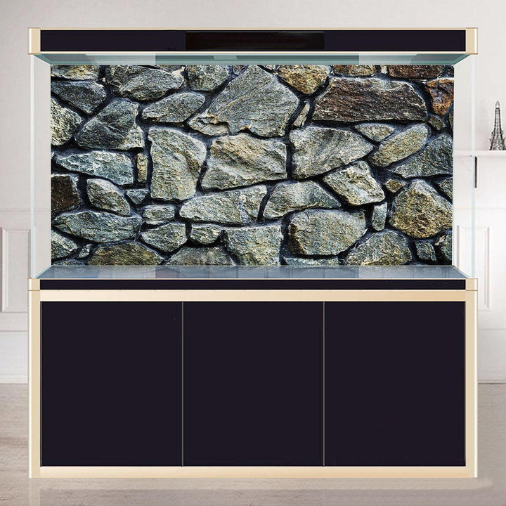HD Rock Stone PVC Aquarium Background Poster Fish Tank Landscape Decorations - MRSLM