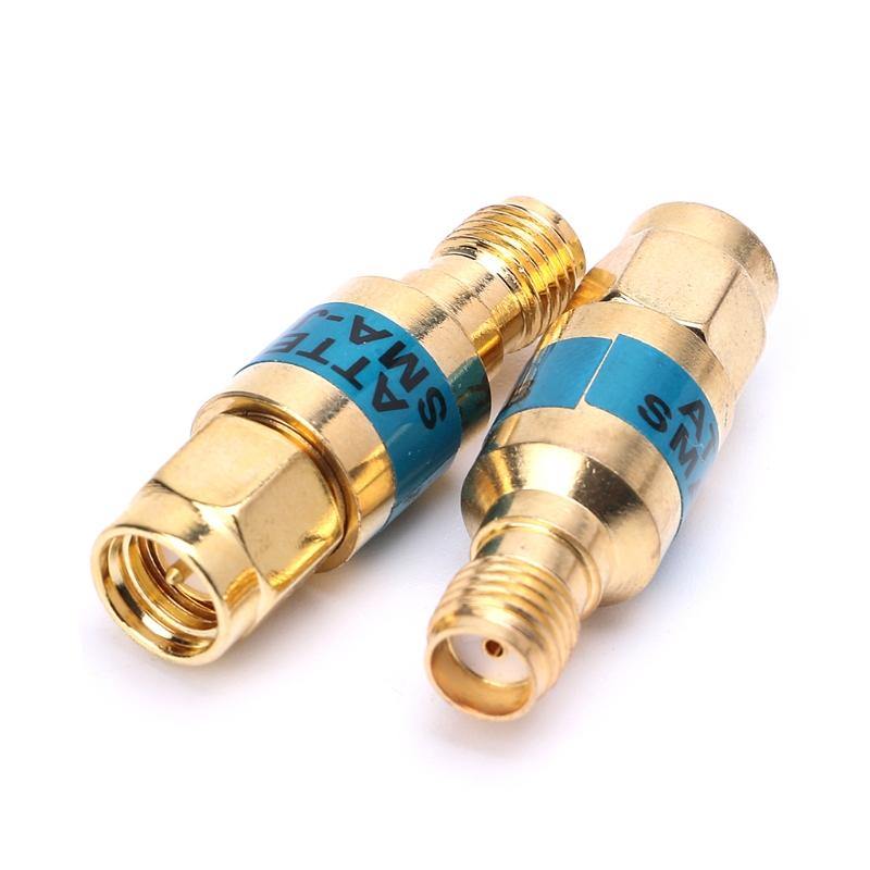 3Pcs 2W 0-6GHz Golden Attenuator SMA-JK Male to Female RF Coaxial Attenuator 10DB + 20DB + 30DB - MRSLM