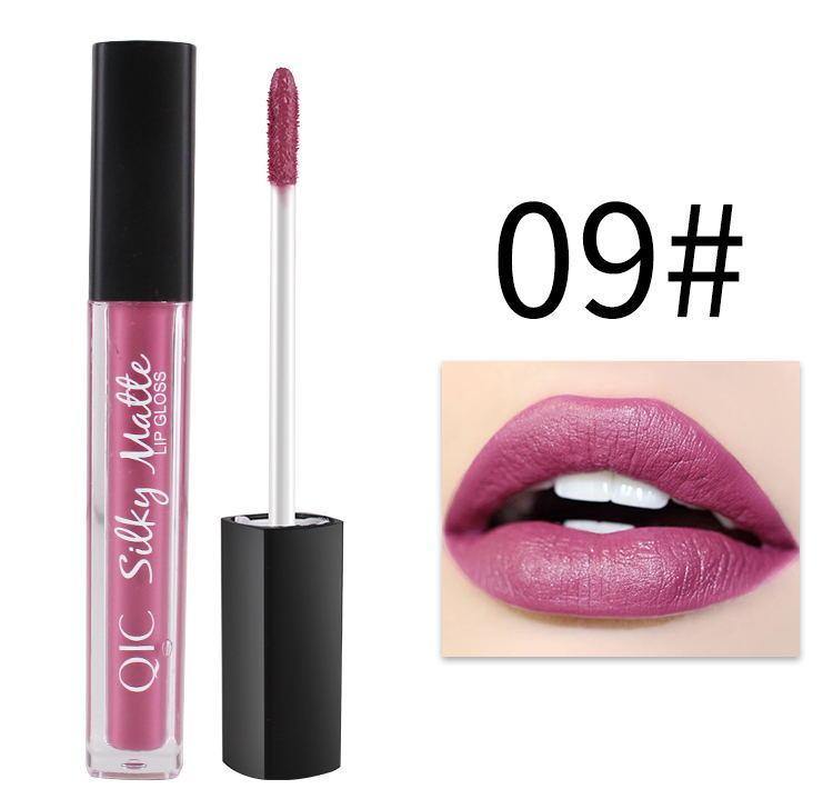 Matte Liquid Lip Gloss Waterproof Velvet Kiss Proof Long Lasting Lips Women Purple Halloween - MRSLM