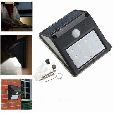 12 LED Solar Powered PIR Motion Sensor Light Outdoor Garden Security Wall Light - MRSLM