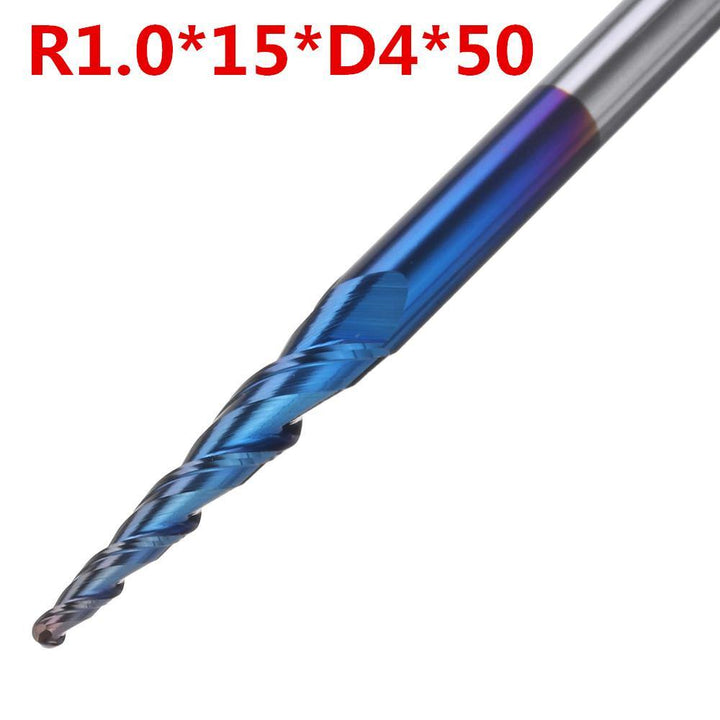 Drillpro NACO-blue 2 Flutes Ball Nose End Mill R0.25/ R0.5/ R0.75/ R1.0 *15*D4*50 Milling Cutter - MRSLM