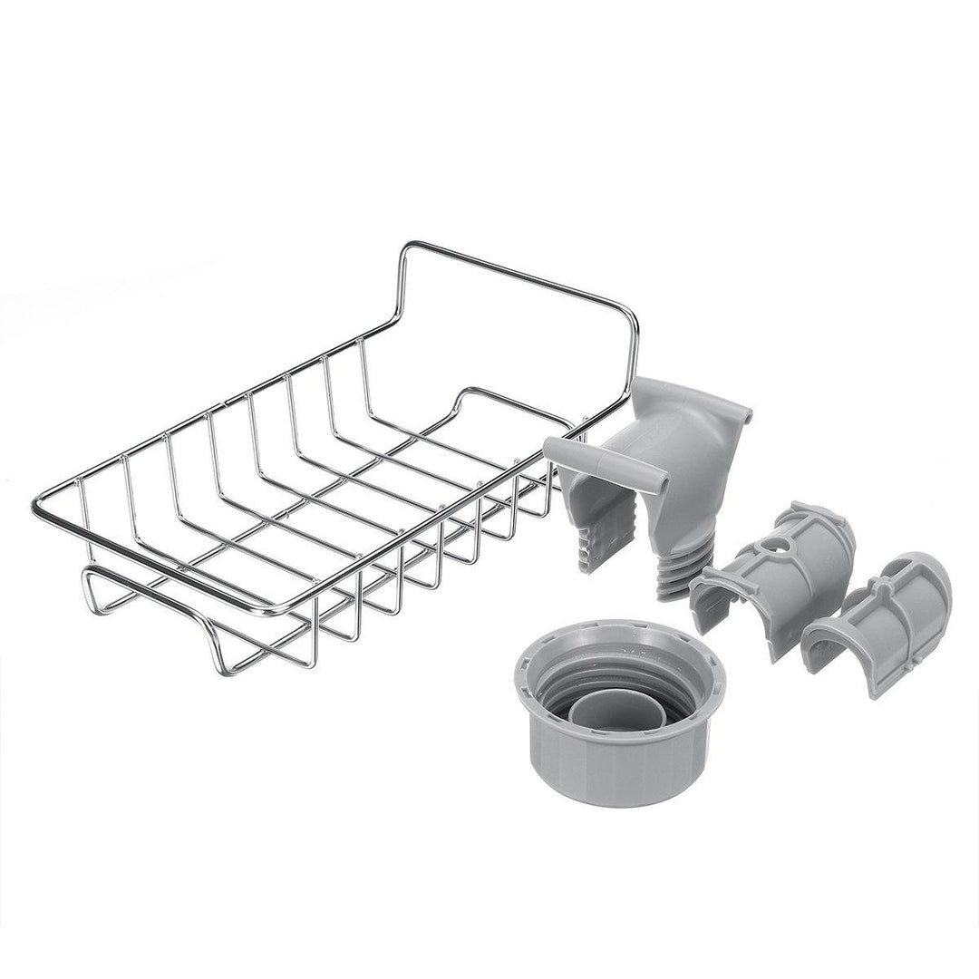 Stainless Steel Kitchen Sink Faucet Sponge Soap Drain Rack Storage Holder Shelf Storage Rack - MRSLM