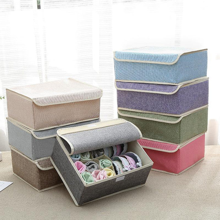 Cotton Underwear Storage Box Organizer Multi-Collapsible Bra Underwear Socks Storage Box Parts Storage Box - MRSLM