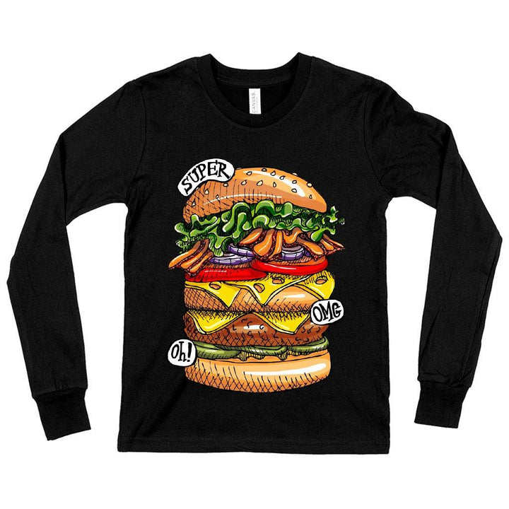 Kids' Burger Long Sleeve T-Shirt - Cool Food T-Shirts - MRSLM