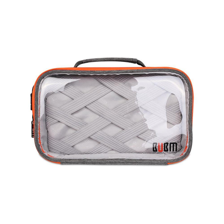 BUBM TTR Multi-functional Portable Transparent Electronics Accessories Organizer Travel Cosmetics Carrying Case Wash Supplies Storage Bag - MRSLM