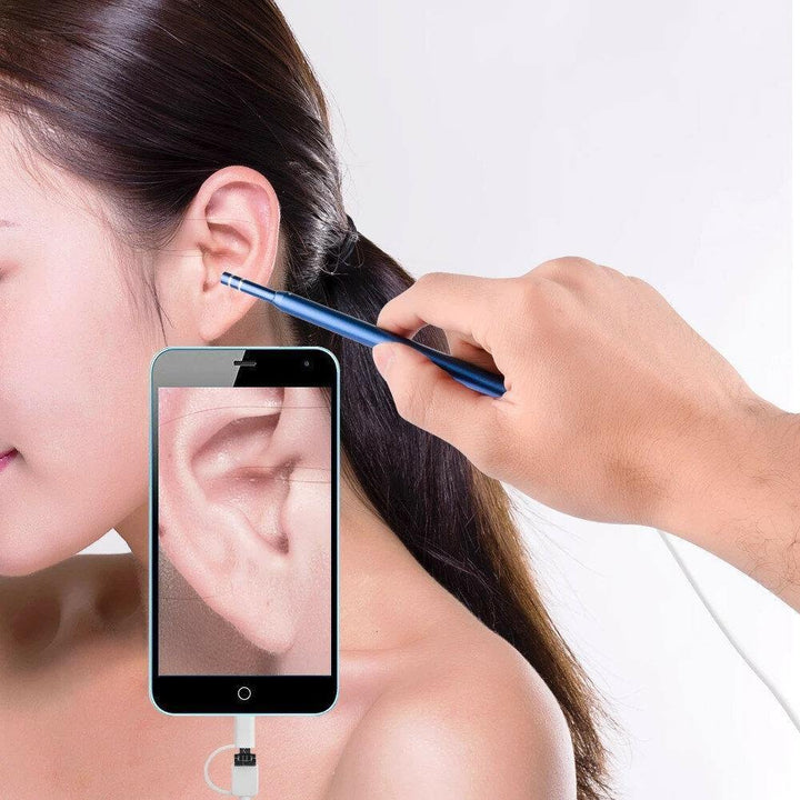 Ear Cleaning Endoscope 3 in 1 Visual Ear Spoon Multifunctional Earpick 5.5mm HD Camera Ear Mouth Nose Otoscope for Android PC - MRSLM
