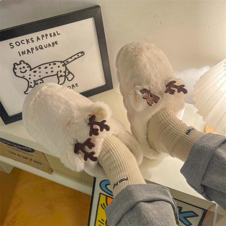 Two-wear One-word Slippers Men And Women Cotton Slippers - MRSLM