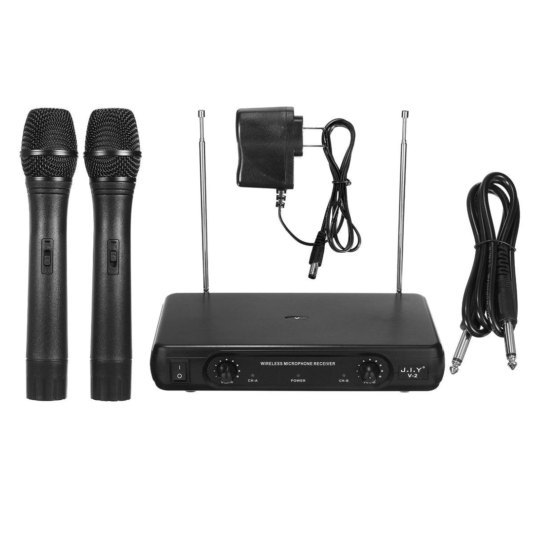 J.I.Y V-2 Wirelss Dual Microphone System for KTV Karaoke Speech Meeting Home Theatre System - MRSLM
