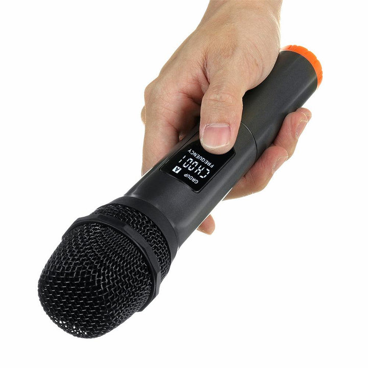 Wireless Microphone System Dual Handheld 2 x Mic Cordless Microphone Outdoor Vocal Karaoke Receiver System Receiver - MRSLM