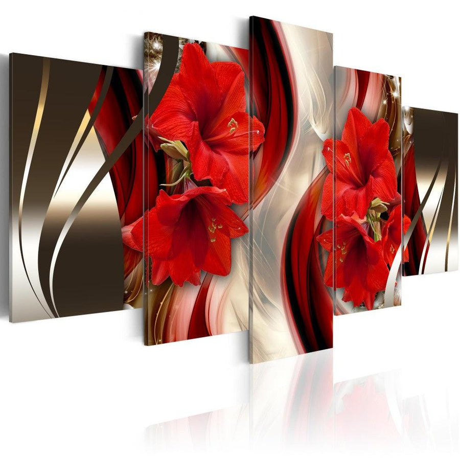 5Pcs Canvas Print Paintings Flowers Wall Decorative Print Art Pictures Frameless Wall Hanging Decorations for Home Office - MRSLM