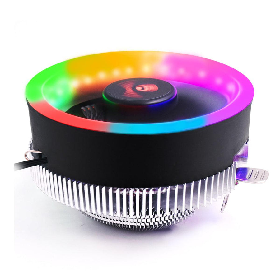 Computer RGB Cooling Fan 3Pin 12V Silent PC Case CPU Cooler LED Multicolor-mode Quiet Chassis Fan for Intel AMD - MRSLM