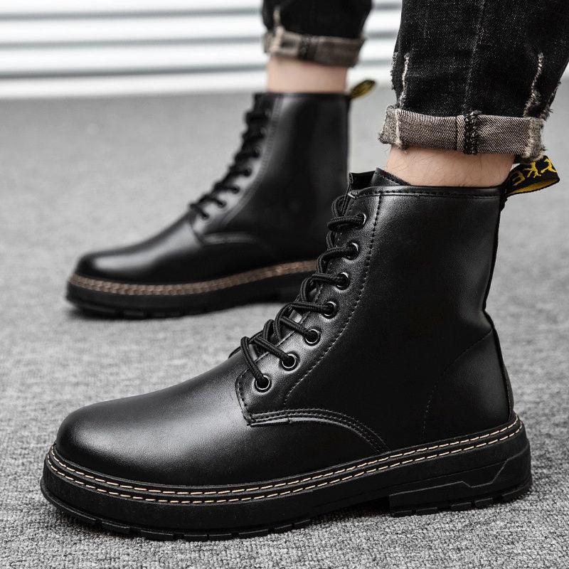 Men's Casual Leather Boots Increase Leather Shoes - MRSLM