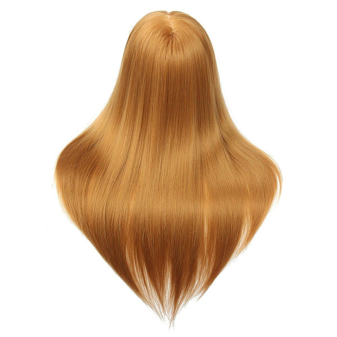26" Long Hair Training Mannequin Head Model Hairdressing Makeup Practice with Clamp Holder - MRSLM