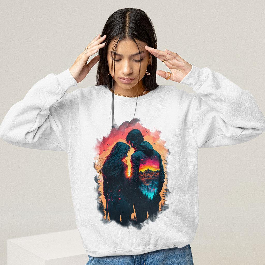 Nature Print Sweatshirt - Couple Crewneck Sweatshirt - Art Sweatshirt - MRSLM