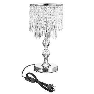 220V Decorations Light 2 Tier Chandelier Crystal Bedside Table Cafe Lamp - MRSLM