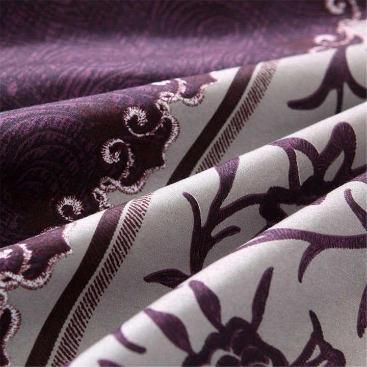 Floral Violet Reversible Duvet Cover Pillowcase Bedding Sets Queen King Size - MRSLM