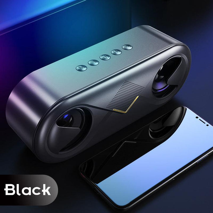 S6 Wireless bluetooth 5.0 4D Stereo Surround Sound Speaker Hifi Driver Flash Light Handsfree Headset (Black) - MRSLM