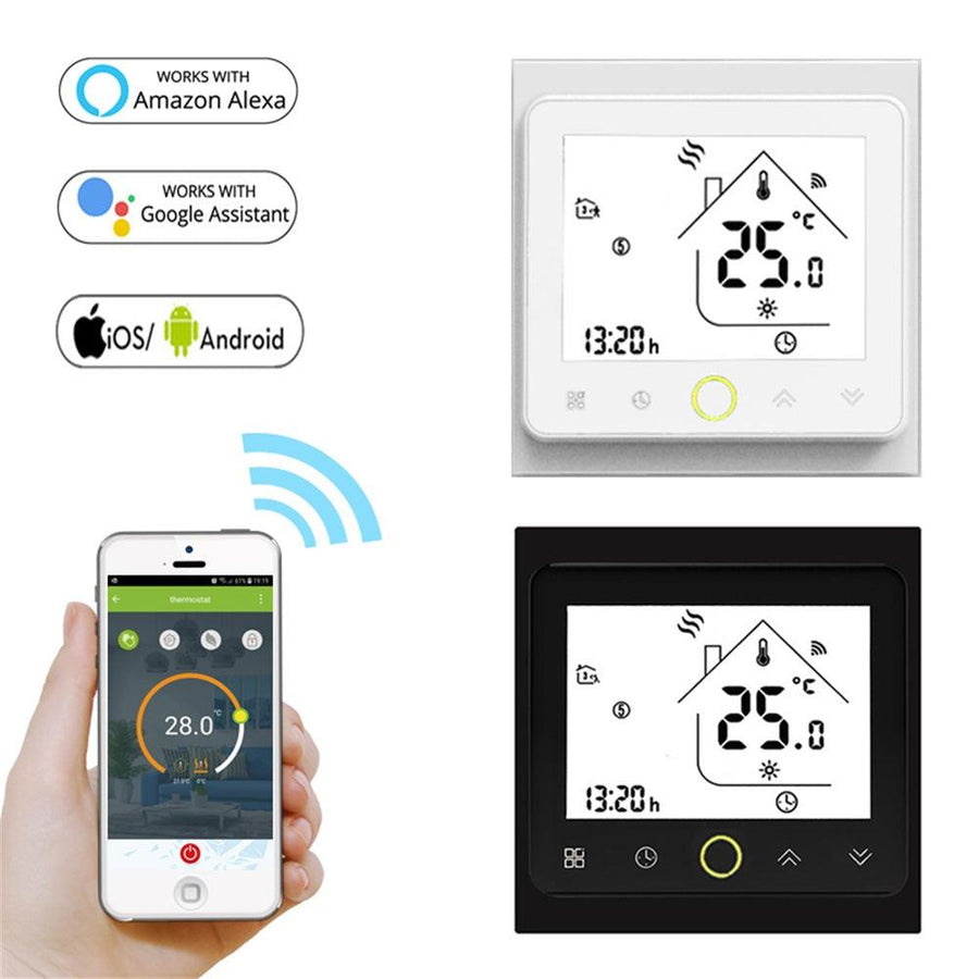 MINCO HEAT 95~250V WiFi Smart Thermostat Temperature Controller for Water Electric Floor Heating Gas Boiler Works With Alexa Google Home - MRSLM