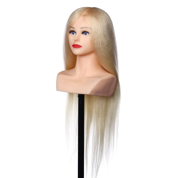 26'' 90% Real Human Hair Mannequin Head Hairdressing Training Head Model Salon - MRSLM