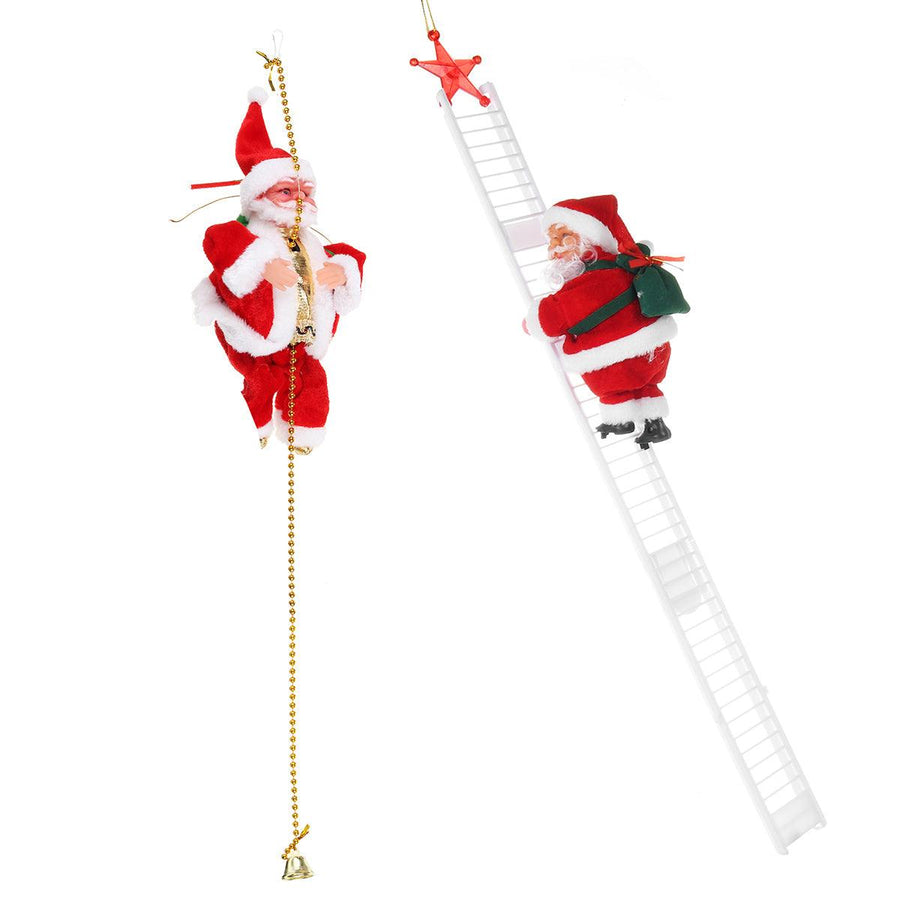Santa Claus Climbing Beads and Ladders Hanging Decoration Festival Party Supplies for Christmas Tree Party Ornaments - MRSLM