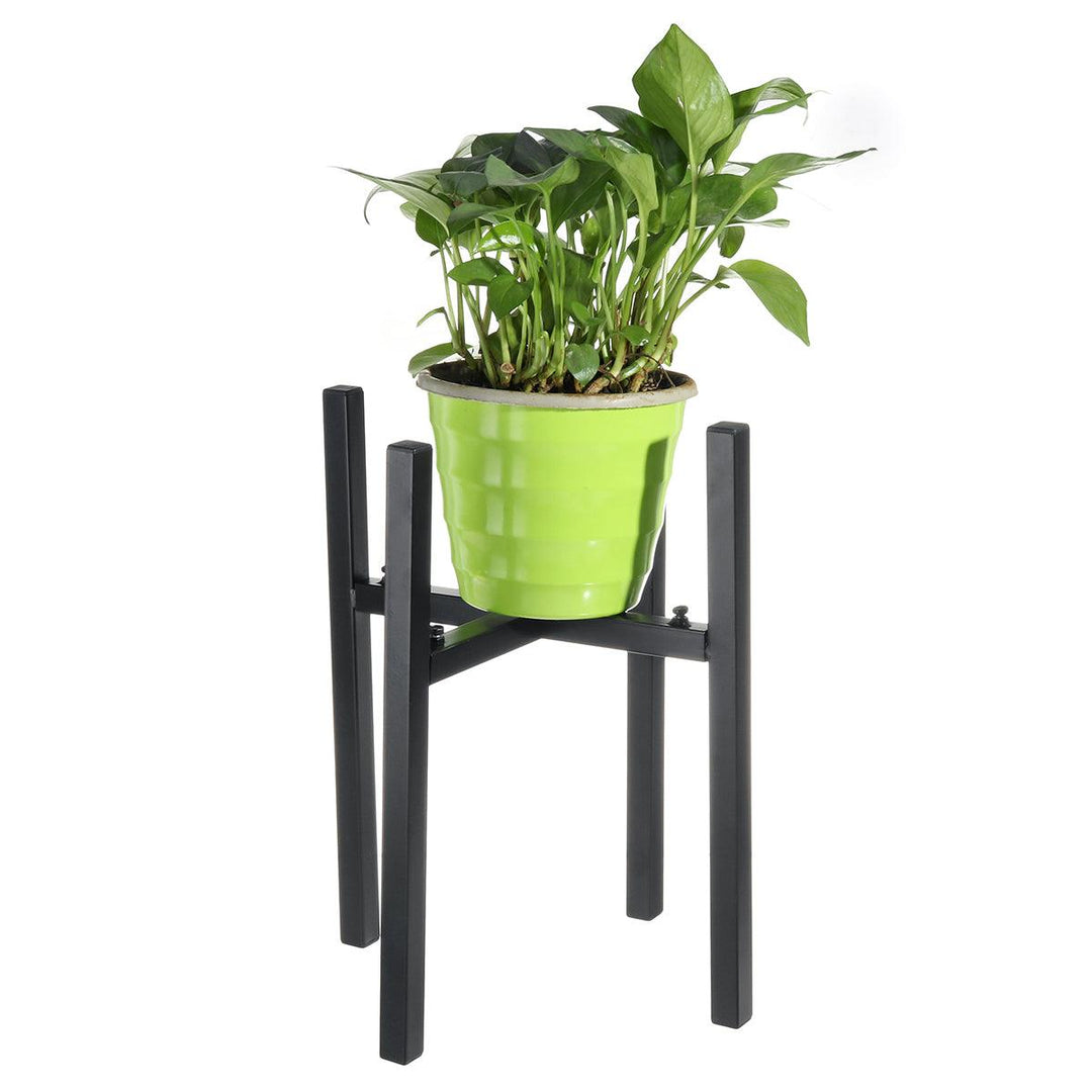 Large Black Metal House Plant Flower Pot Adjustable Plant Stand Planter Holder - MRSLM
