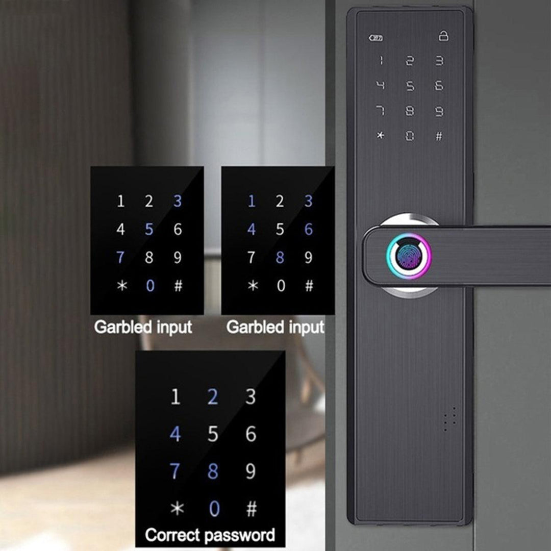 4 in 1 Smart Door Lock Keyless Security Fingerprint & Password Door Lock - MRSLM