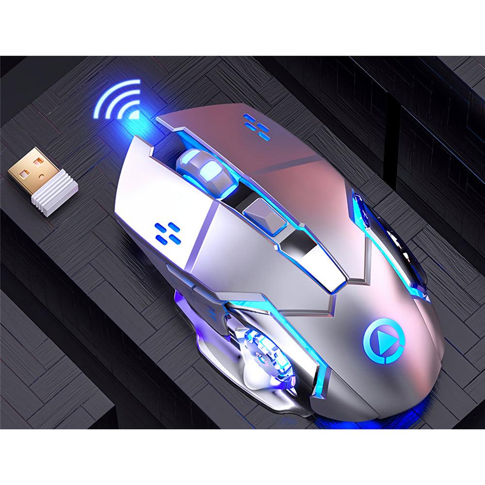 YINDIAO A4 2.4G Wireless Gaming Mouse Ergonomic 6 Buttons LED 1600DPI Computer Rechargeable Gamer Mice Silent Mouse for PUBG FPS Games - MRSLM