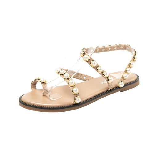 pearl flat slip-on sandals, view 2 - MRSLM