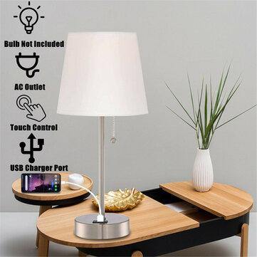 Modern Touch Control Table Light Bedside Nightstand Lamp with USB Charger Port - MRSLM