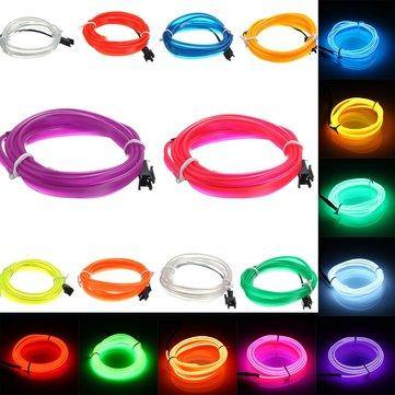 1M Led Flexible EL Wire Neon Glow Light Rope Strip 12V For Christmas Holiday Party - MRSLM