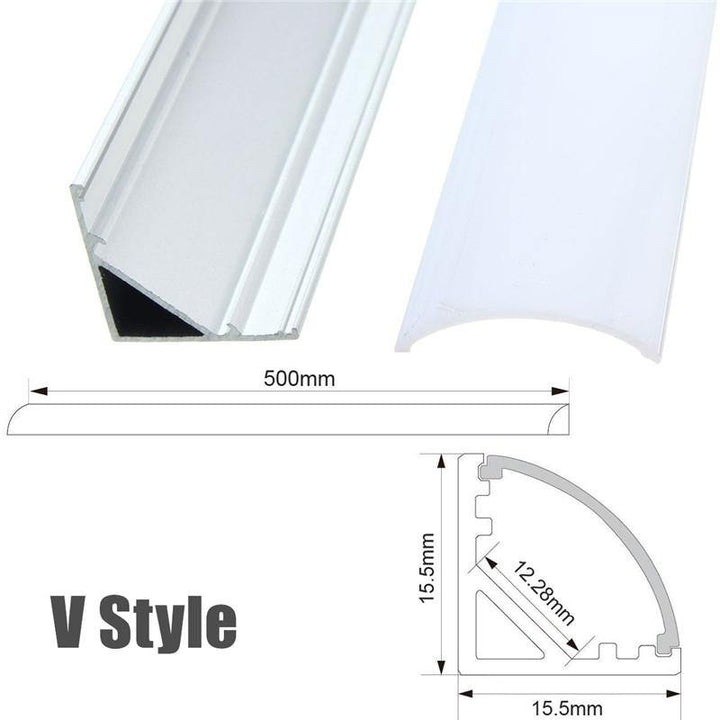 1X 5X 10X LUSTREON 50CM Aluminum Channel Holder For LED Strip Light Bar Under Cabinet Lamp - MRSLM