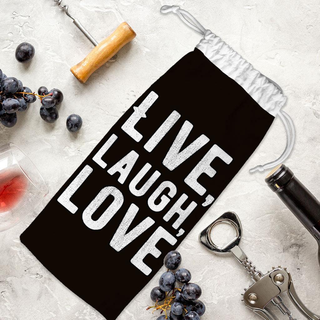 Live Laugh Love Wine Tote Bag - Trendy Wine Tote Bag - Cool Wine Tote Bag - MRSLM