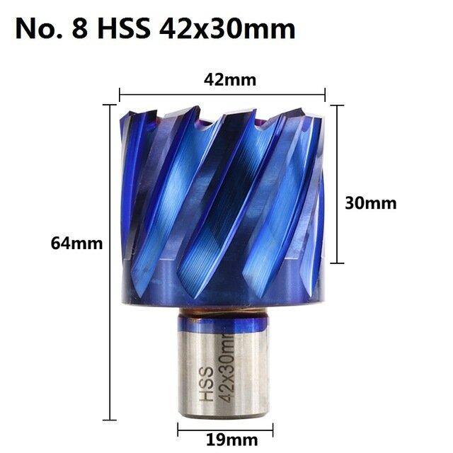 Drillpro 12-42mm Cutting Diameter HSS Hole Opener Core Drill Weldon Shank Nano Blue Coated Annular Cutter Hollow Drill Bit Metal Drilling Bit - MRSLM