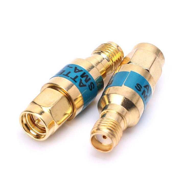 2W 0-6GHz Golden Attenuator SMA-JK Male to Female RF Coaxial Attenuator - MRSLM
