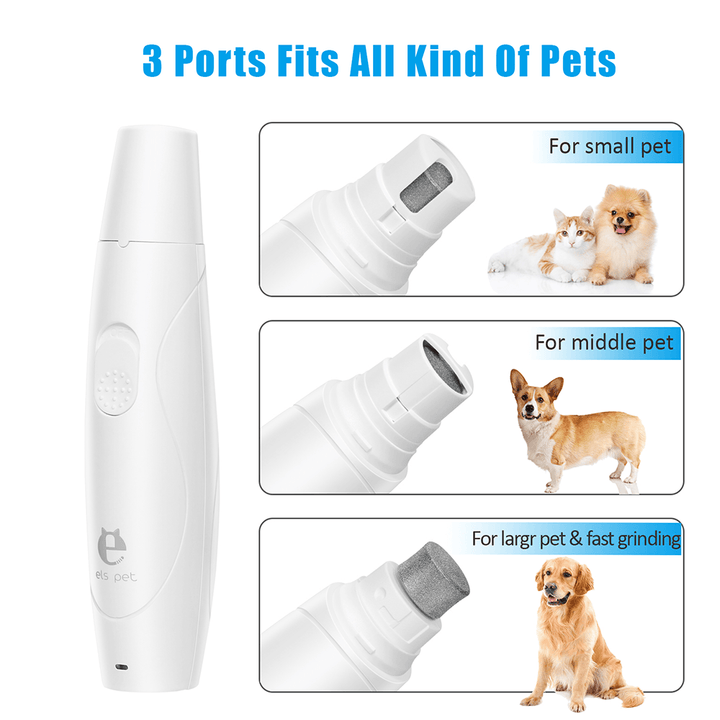 Electric Pet Paws Nail Grooming Trimmer Tool USB Charged Mute Painless Pet Nail File Pet Nail Clippers - MRSLM