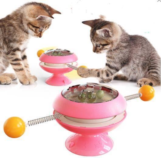 Rotatable Cat Toys Supplies With Catnip Interactive Training Toys For Cats Kitten Cat Accessories Pet Products - MRSLM