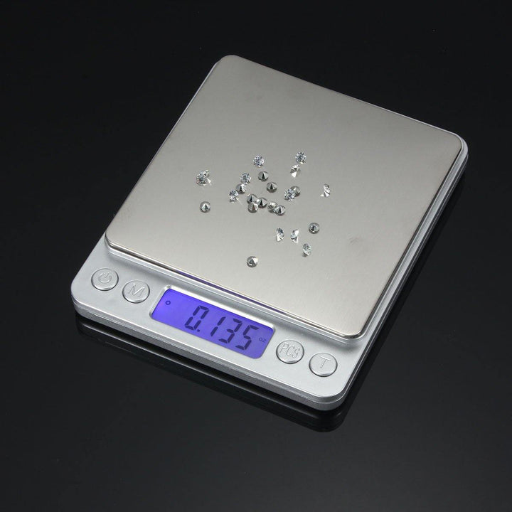 DANIU 2kg/0.1g Stainless Steel Jewelry Digital Scale Gold Silver Coin Gram Pocket - MRSLM